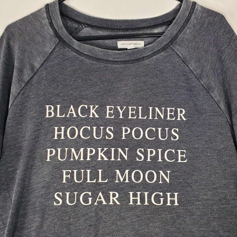 Grayson Threads Womens XXL Hocus Pocus Pumpkin Spice Graphic Sweatshirt Gray